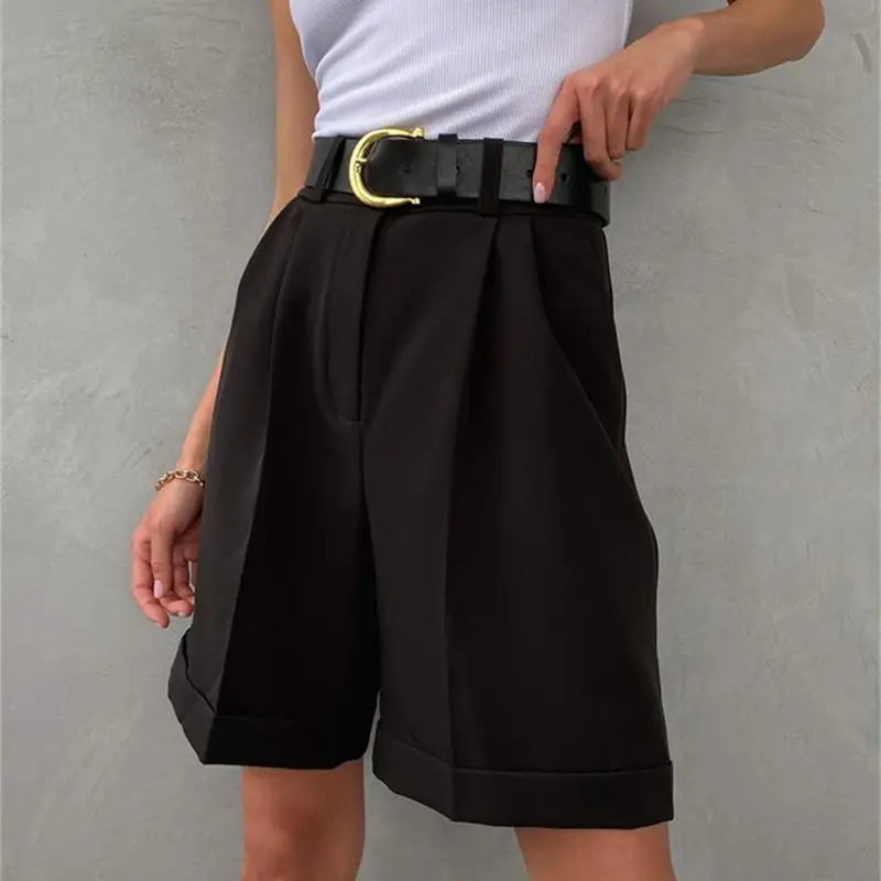 Women’s Shorts Cotton High Waist Casual