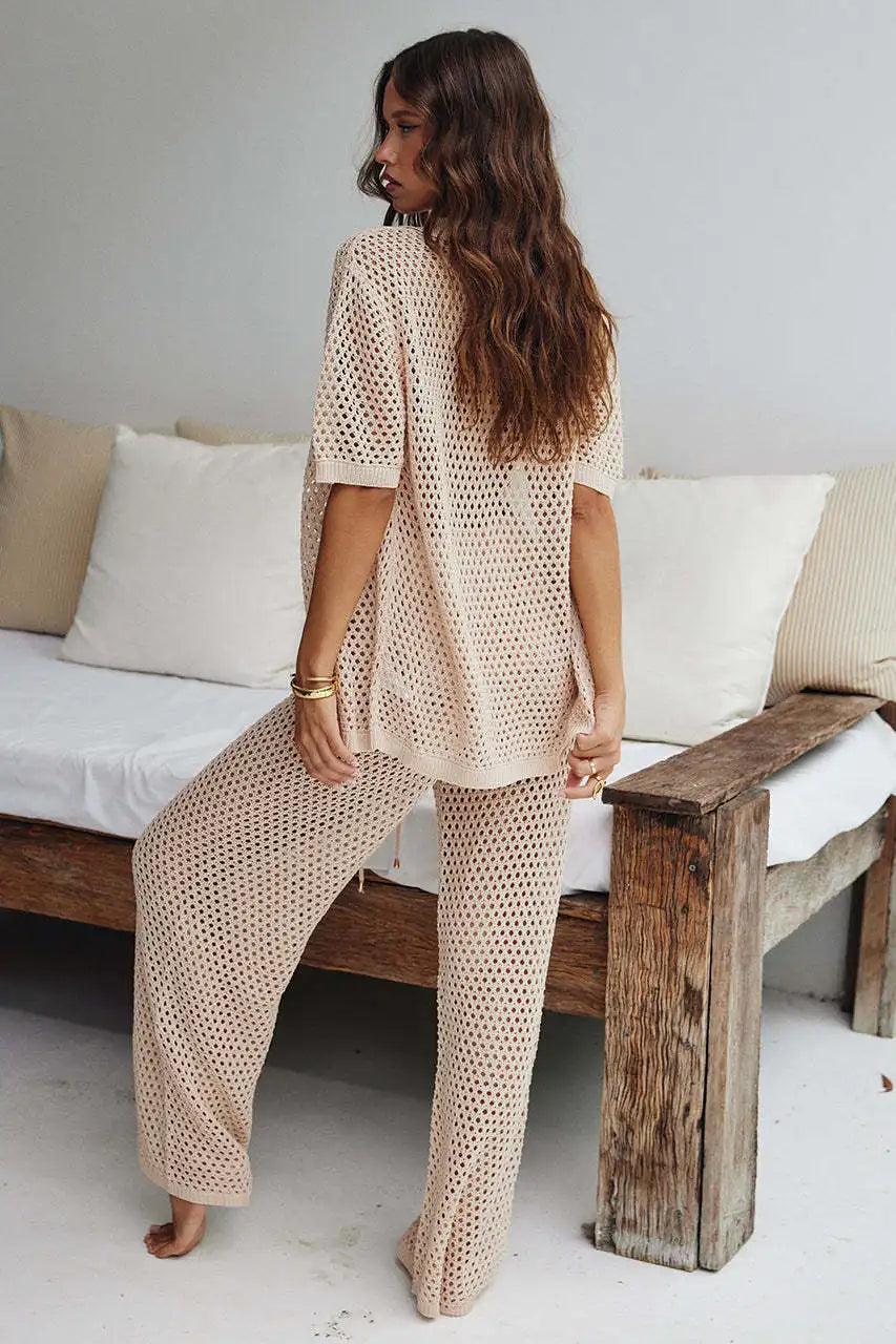 2 Piece Knitted Openwork Outfit for Women