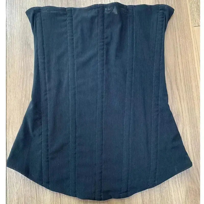 Mesh Backless Vest Strapless Solid Slim Top Women’s