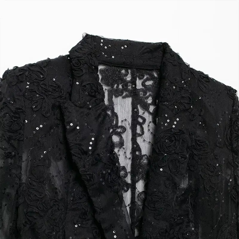 Solid Lace Loose Women Jacket
