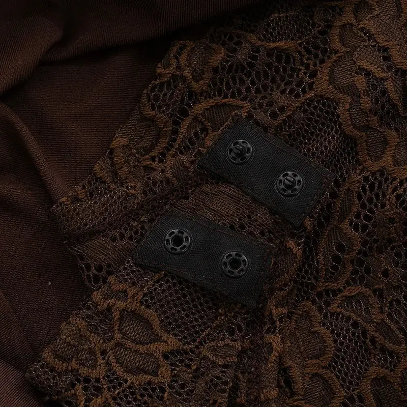 One Shoulder Lace See Through Maxi Dress Women