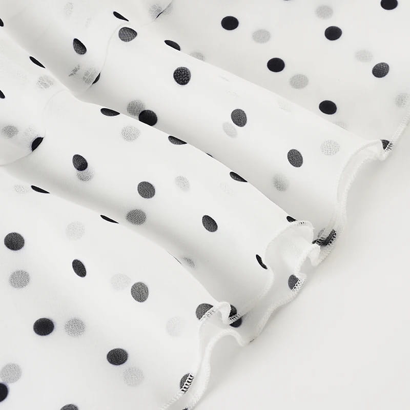 Polka Dot Floor-length Chiffon Skirt