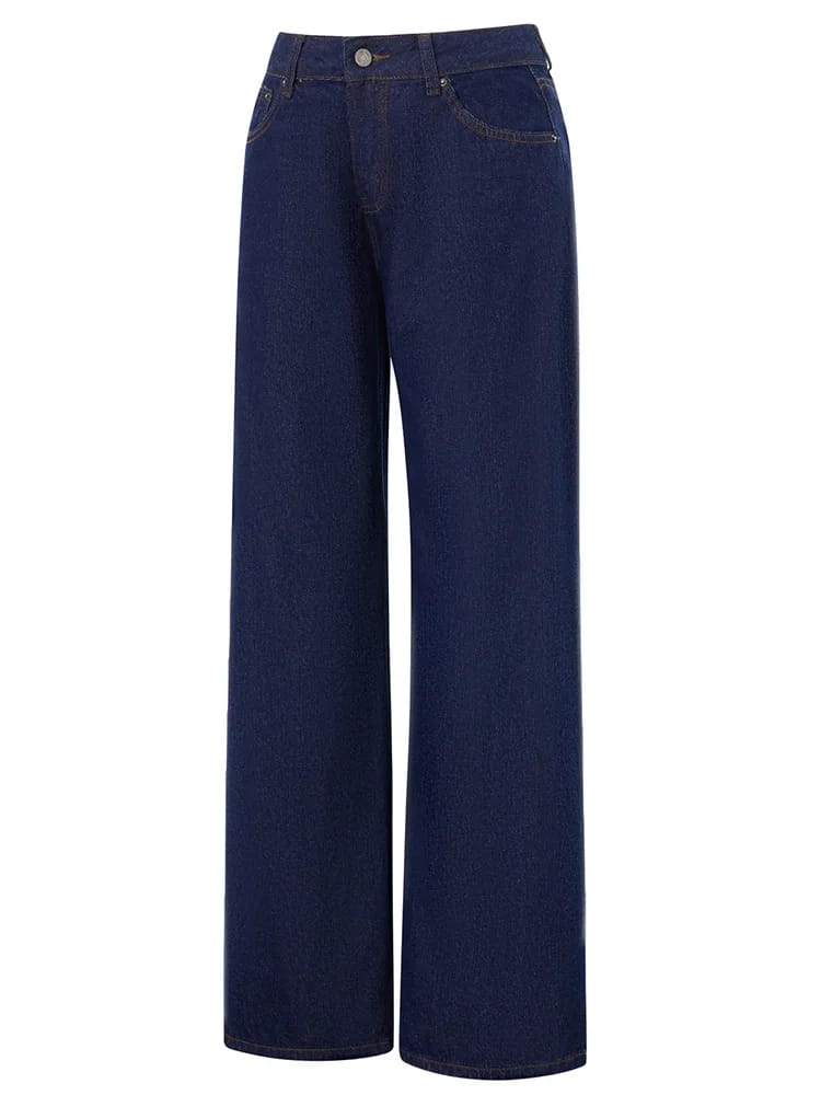 Women Wide Leg Boyfriend Jeans
