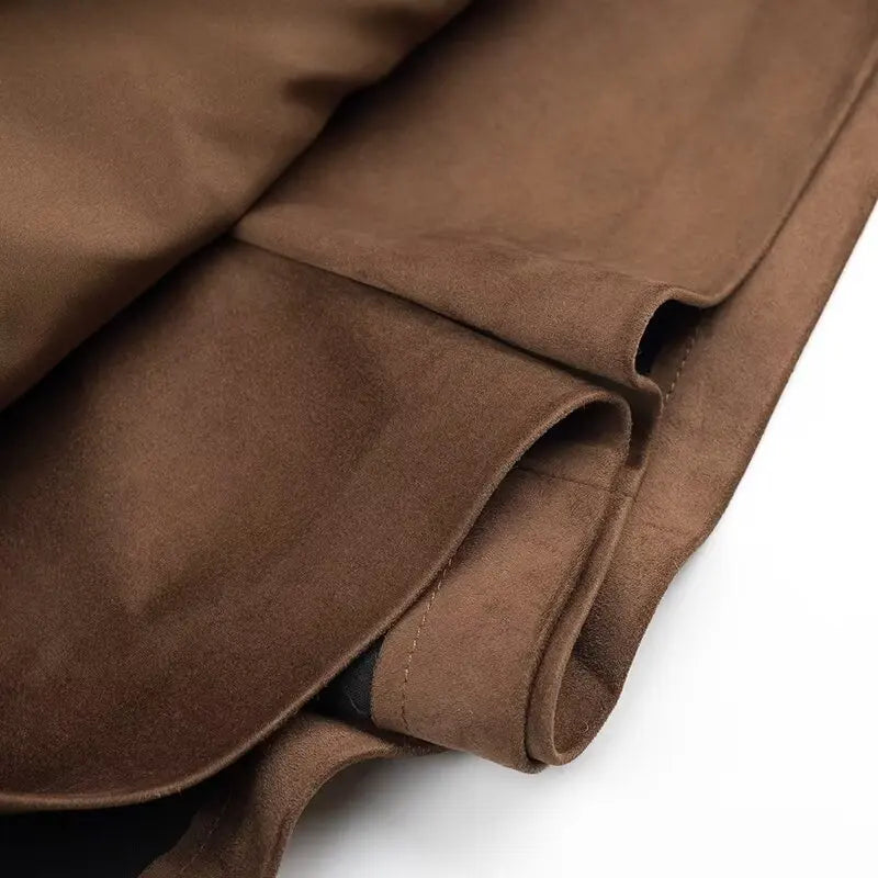 Women High Waist A-line Culottes Mid-waist Hidden Zipper Pocket Mini Skirt Shorts