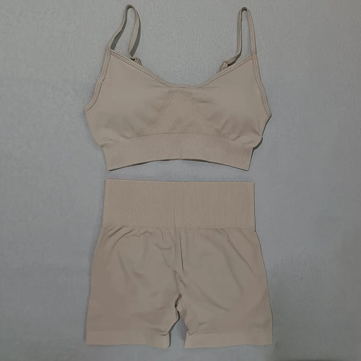 Seamless Yoga Set Camisole Bra Shorts