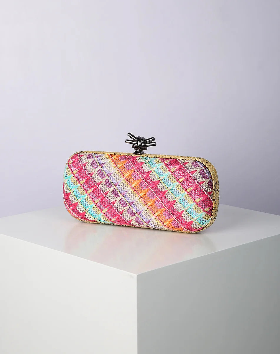 Women’s Straw Style Colorful Woven Clutch Bags