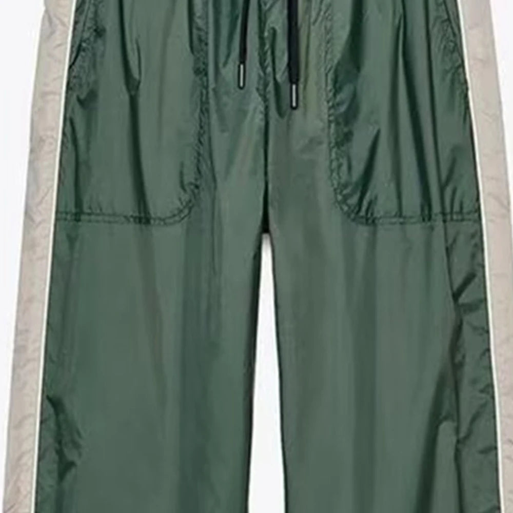 Women’s Color Blocked Short Style Stand up Collar Long Sleeve Pants Set