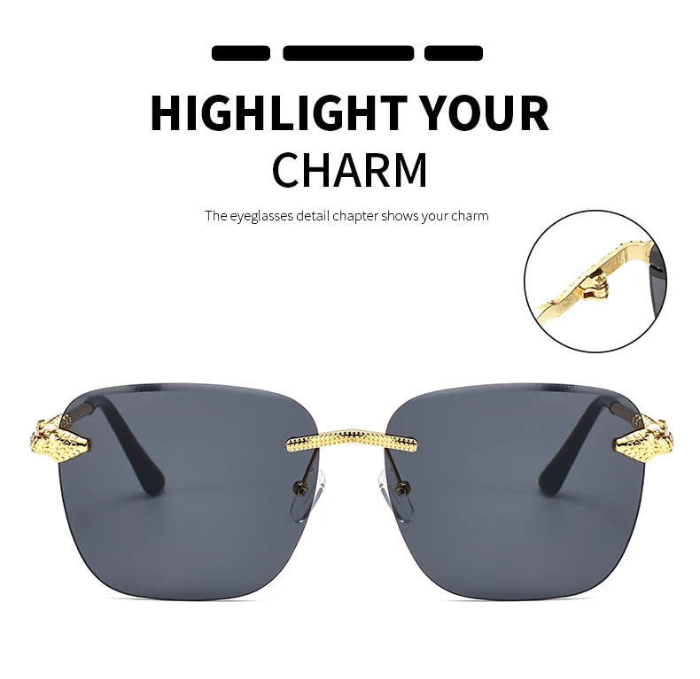 Rimless Square Sunglasses For Women