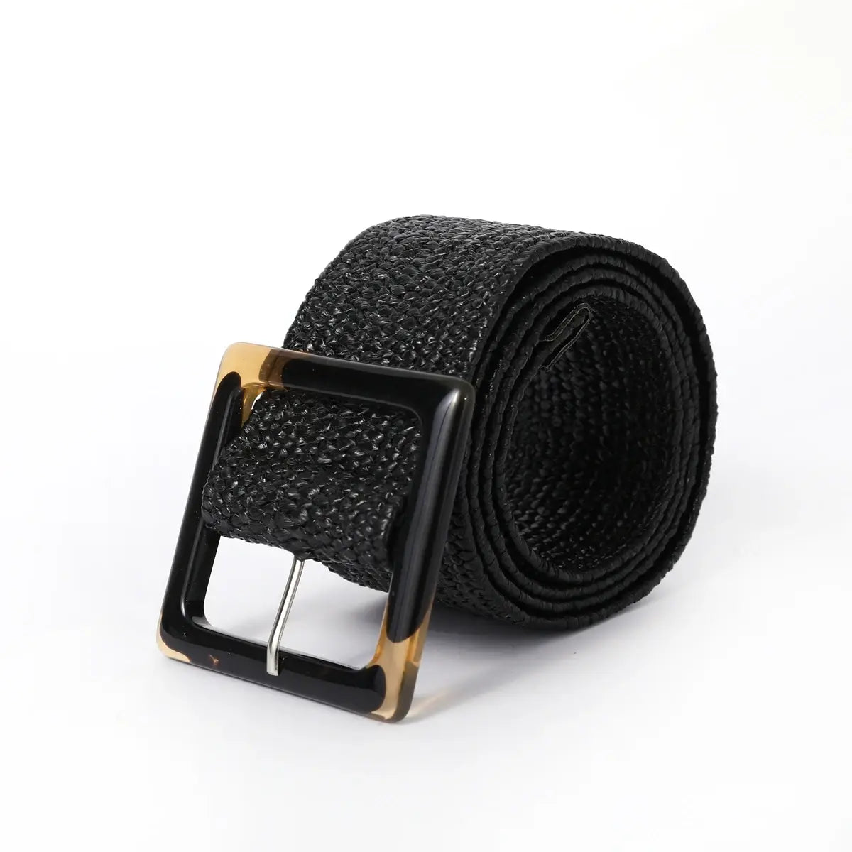 Woven Bohemian Style Square Buckle Wide Women Belt