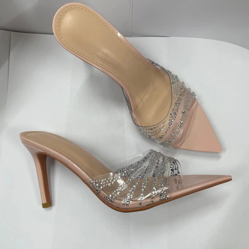 Women’s Mules Rhinestone High Heel
