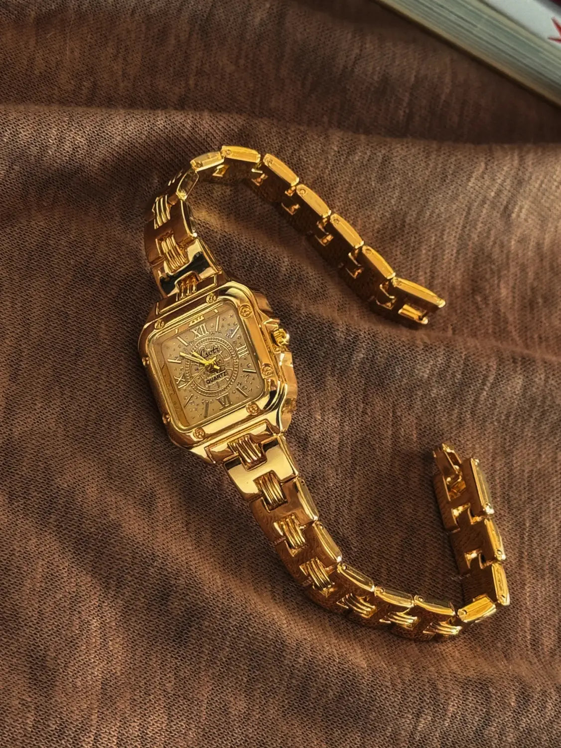 Gold Square Dial Women’s Watch