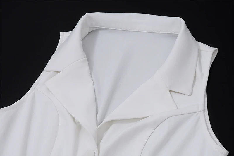 Temperament Elegant Slim Fit Set V-neck Tight Vest Mini Pleated Skirt