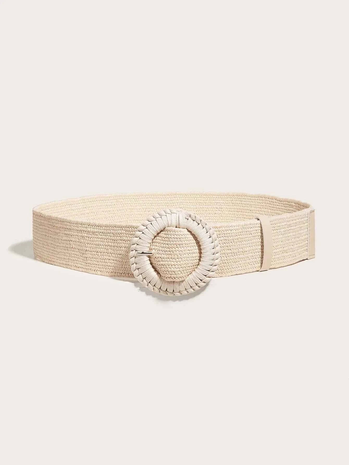 Square Buckle Rubber Band Waist Belt