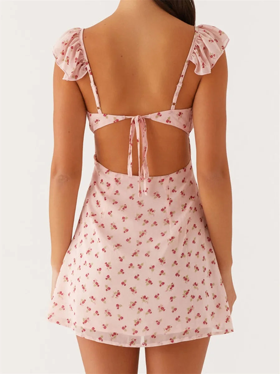 Women Ruffle Mini Dress