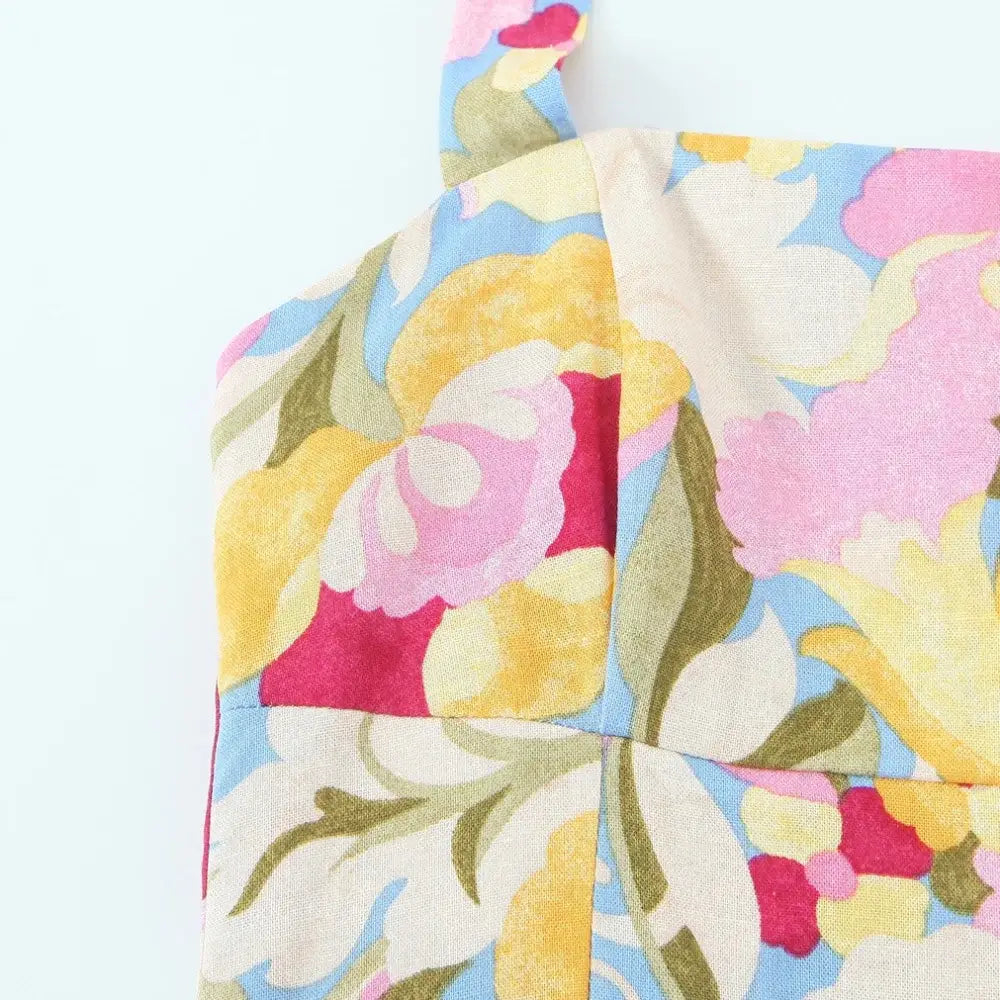 Women’s Hanging Neck Strap Pleated Long Dress