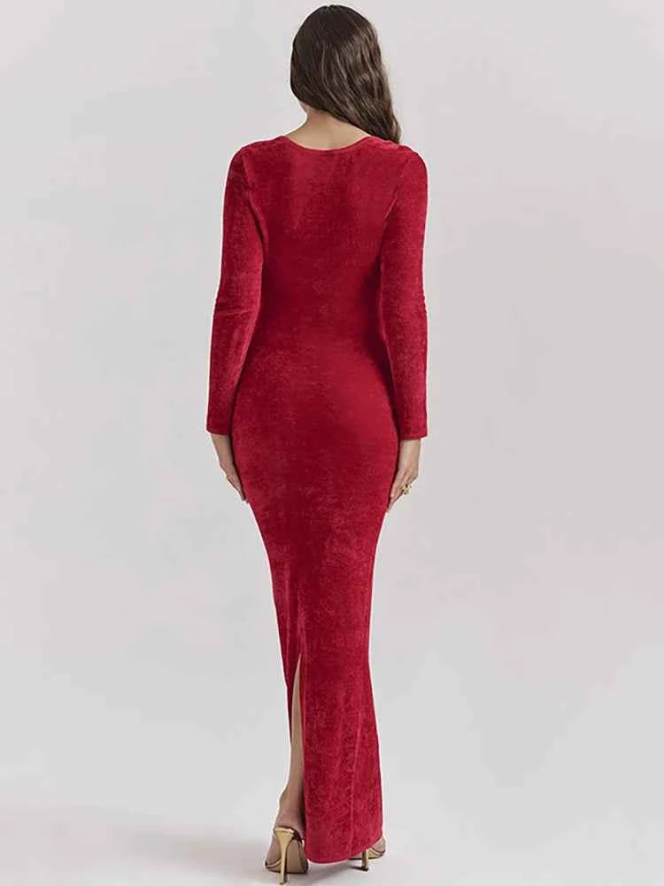 Deep V-neck Maxi Dress For Women