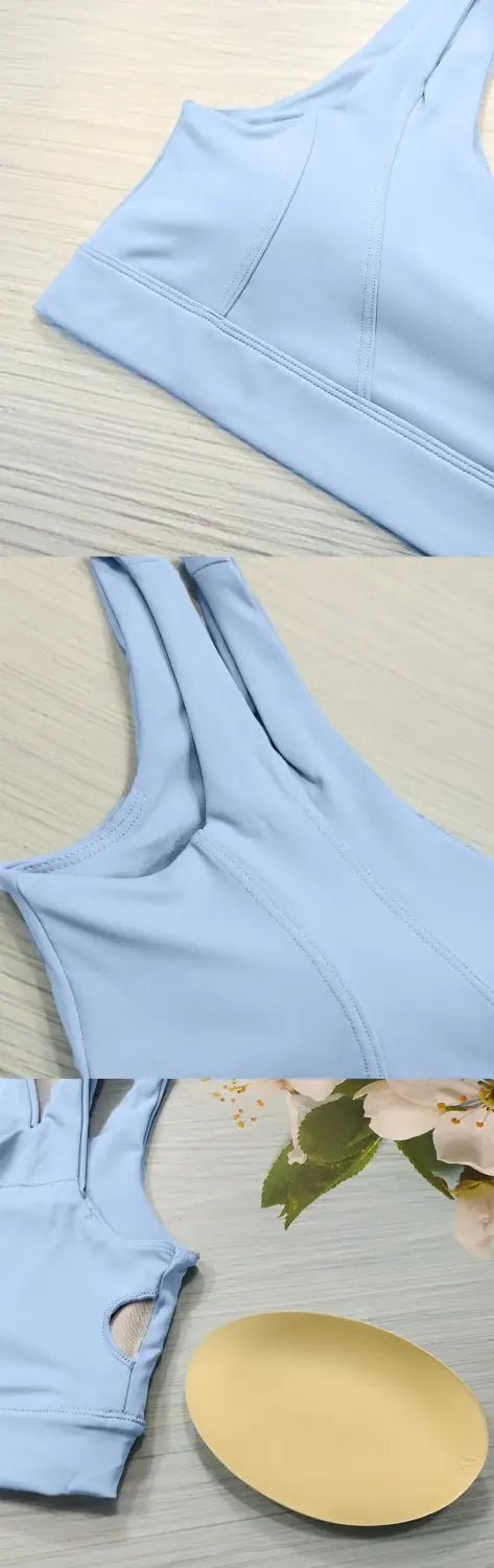 Women’s Seamless Yoga Set Naked Sensation Single Shoulder Bra & Breathable Quick-Dry Slim Pants