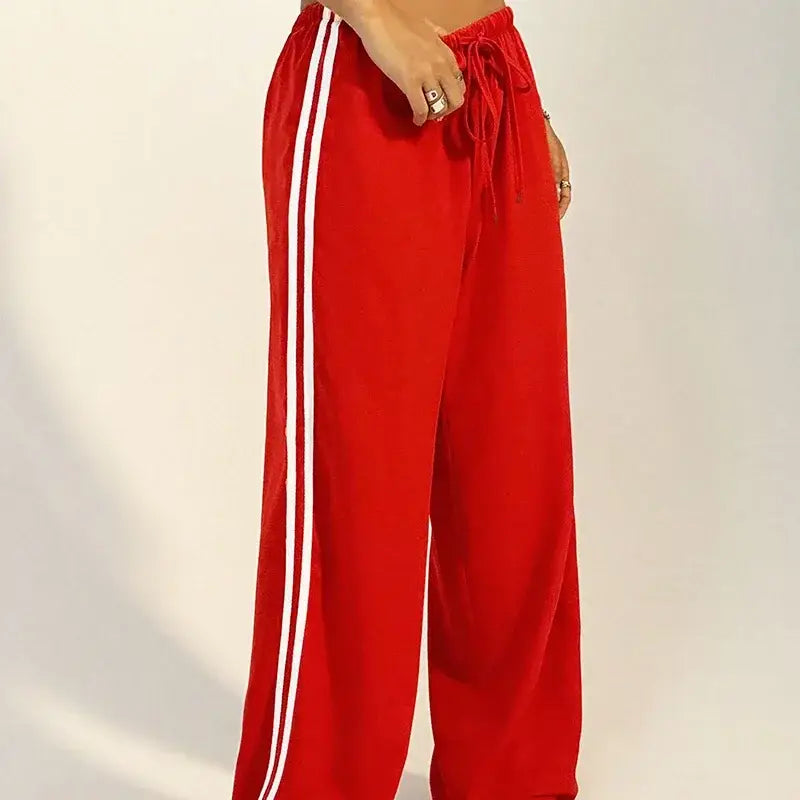 Women’s Pants Streetwear Basic Straight Loose Casual Slim Trousers