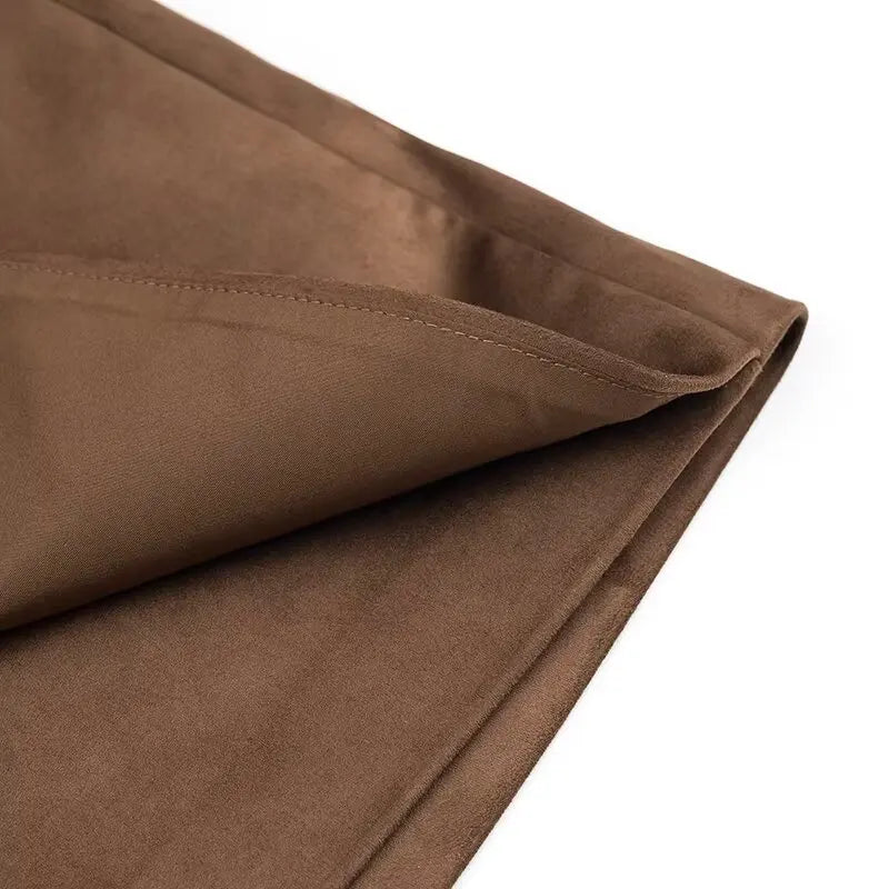 Women High Waist A-line Culottes Mid-waist Hidden Zipper Pocket Mini Skirt Shorts