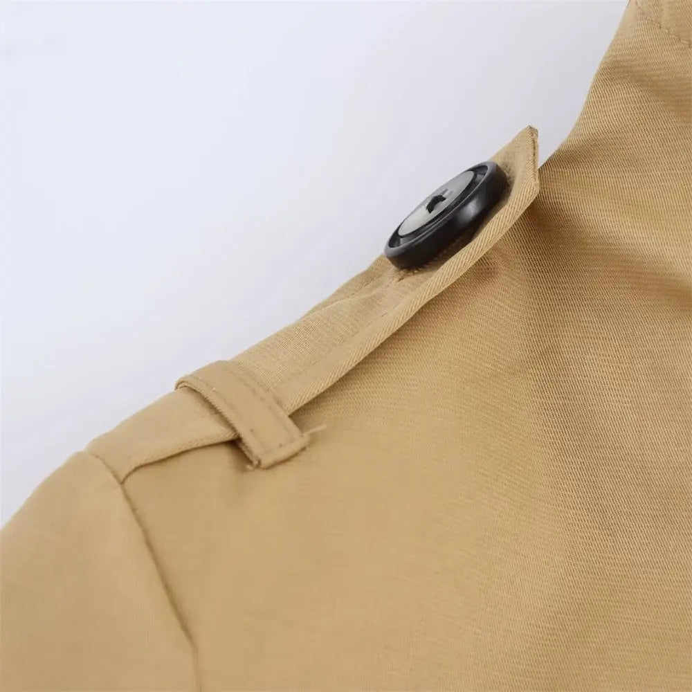 Women’s Retro Double Breasted Printed Thin Scarf Short Windbreaker