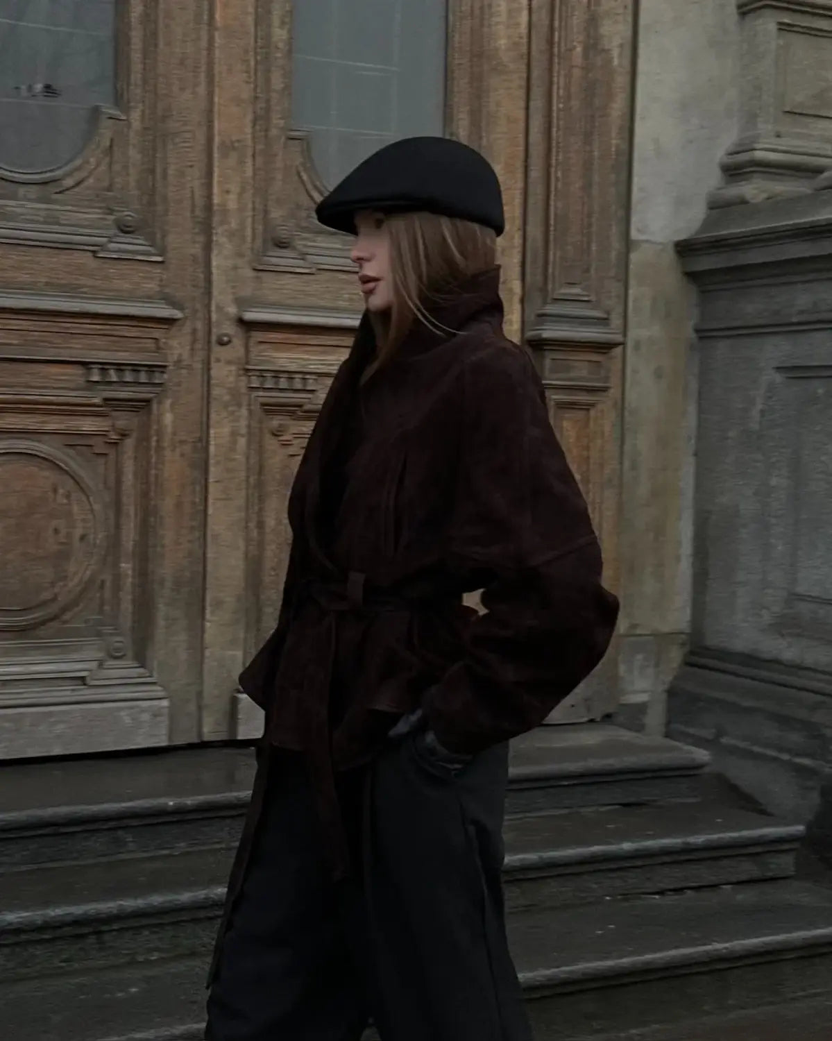 Brown Suede Leather Jackets Women