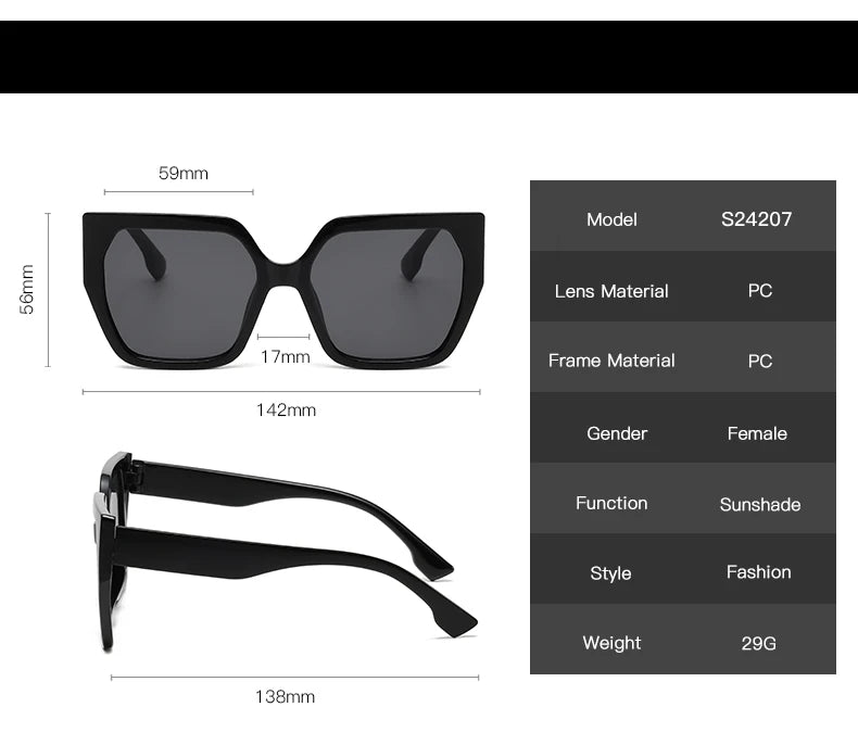 Protective Glasses 2pcs Large Frame Polygon Sunglasses