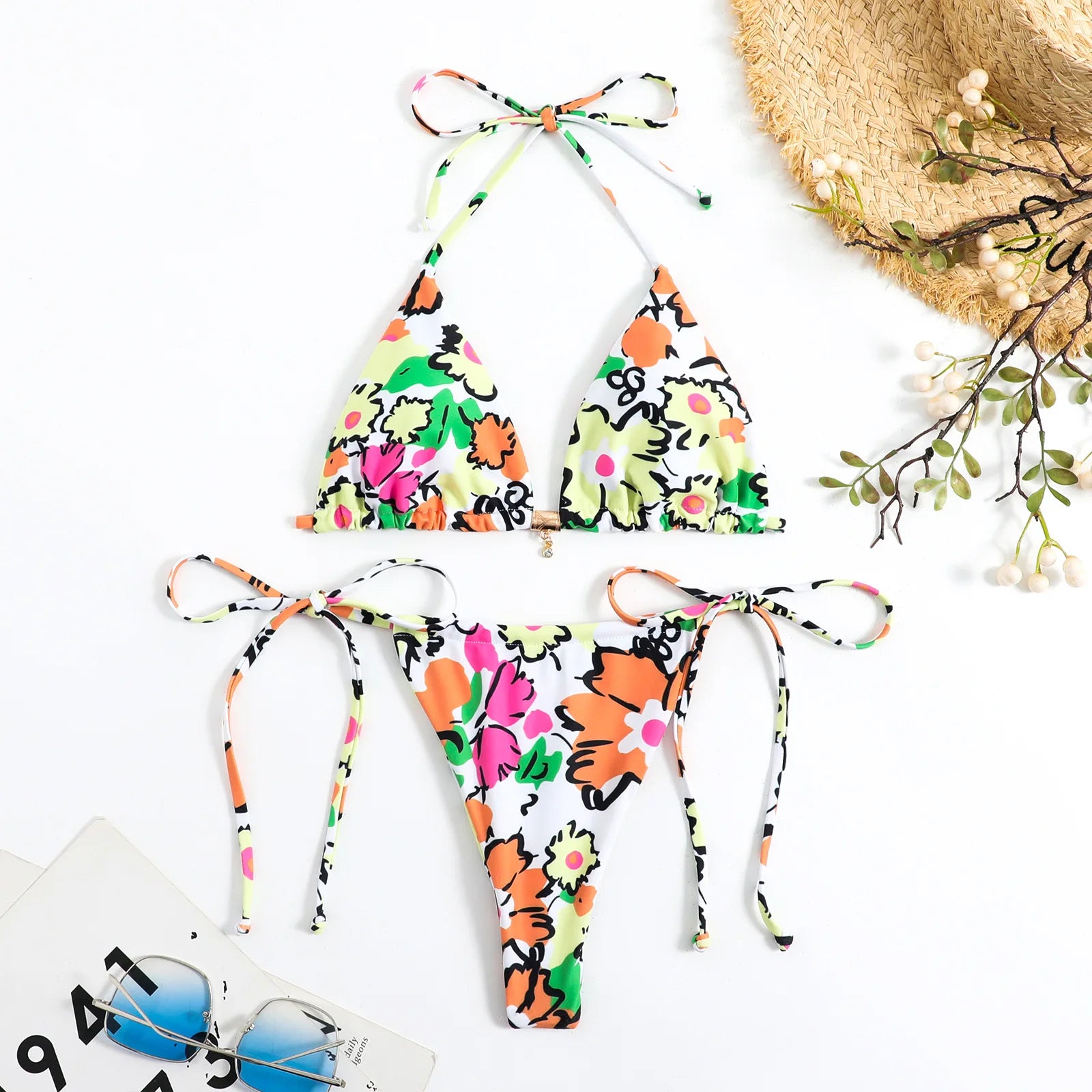 Tiger Stripes String Bikinis Swimsuits Women's - Norellé