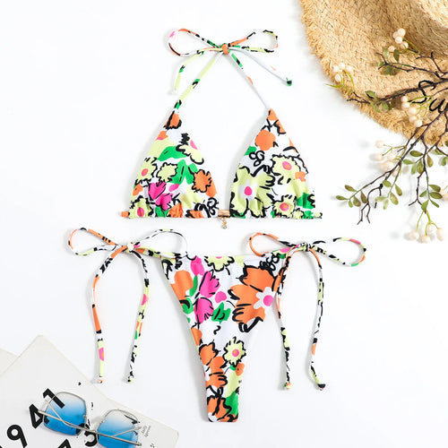 Tiger Stripes String Bikinis Swimsuits Women's - Norellé