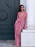 Women Deep V Neck Casual Bohemian Maxi Dress - Norellé