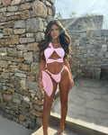 One shoulder Hollow Bikini Set Beach Cover Up - Norellé
