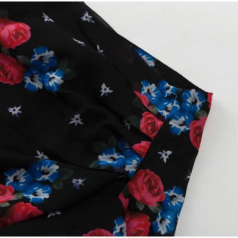 Printed Shirt Ruffles Split Skirt Sets Women