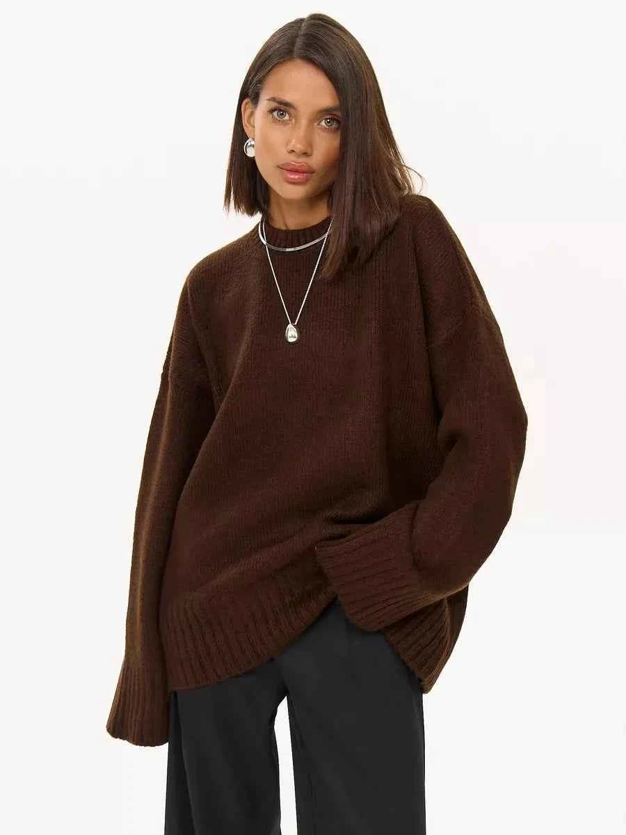 Women's Crew Neck Vintage Oversize Trendy Sweater