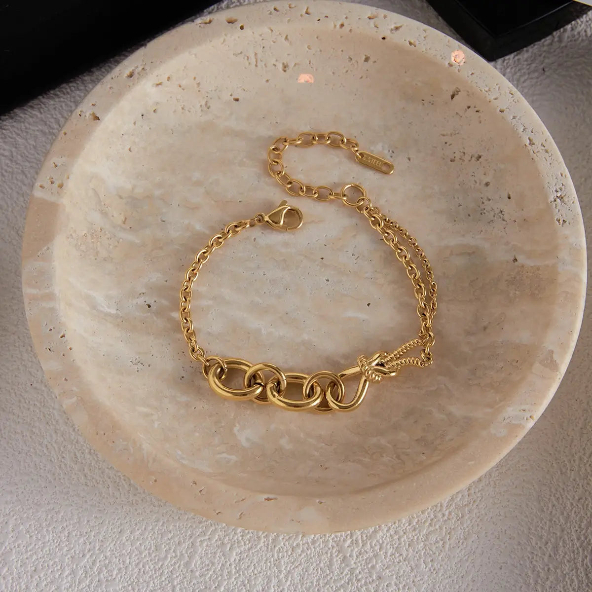 Stainless Steel Double Color Knot Bracelet