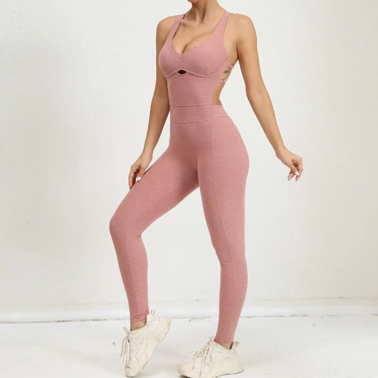 Backless Romper Cross Adjustable Back Workout Jumpsuit