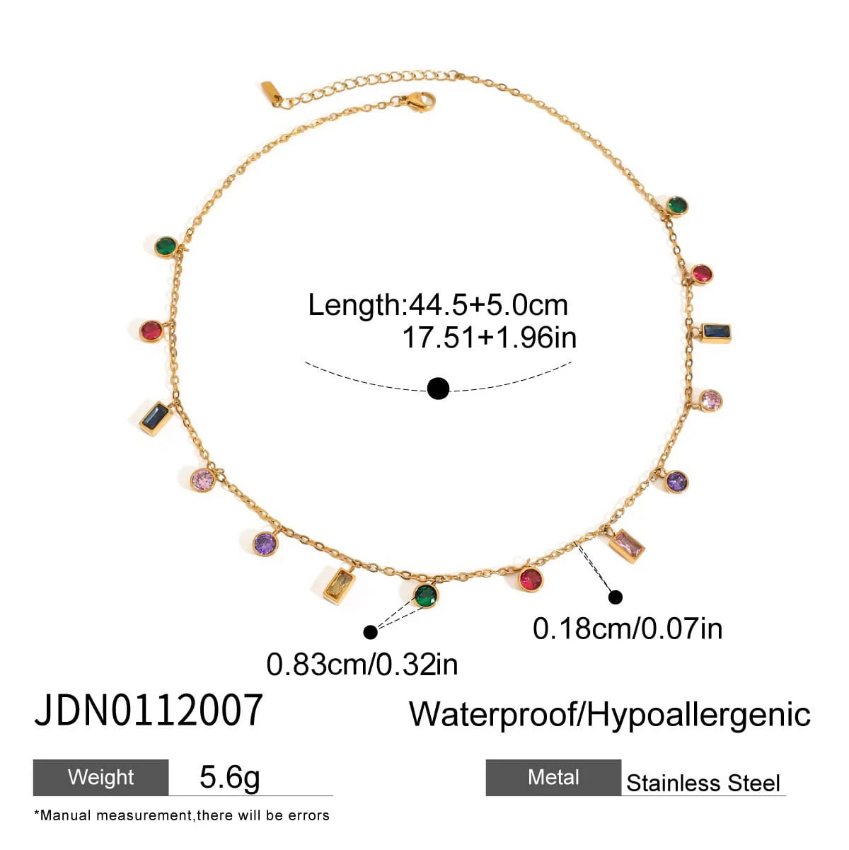 Stainless Steel Dopamine Delight Neck Rhinestone Pendant Necklace