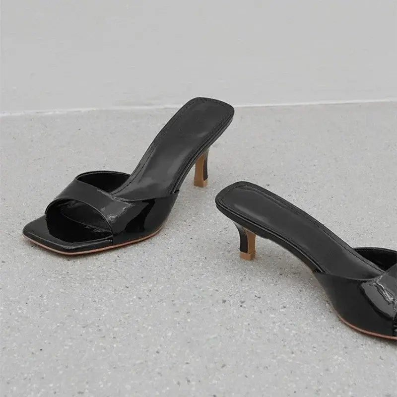 Women Square Toe Thin Heels