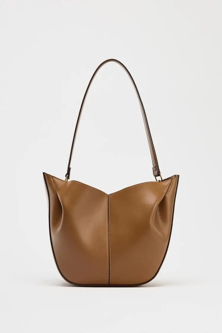 Fashionable Top Handle Bag Solid Color Simple Shoulder