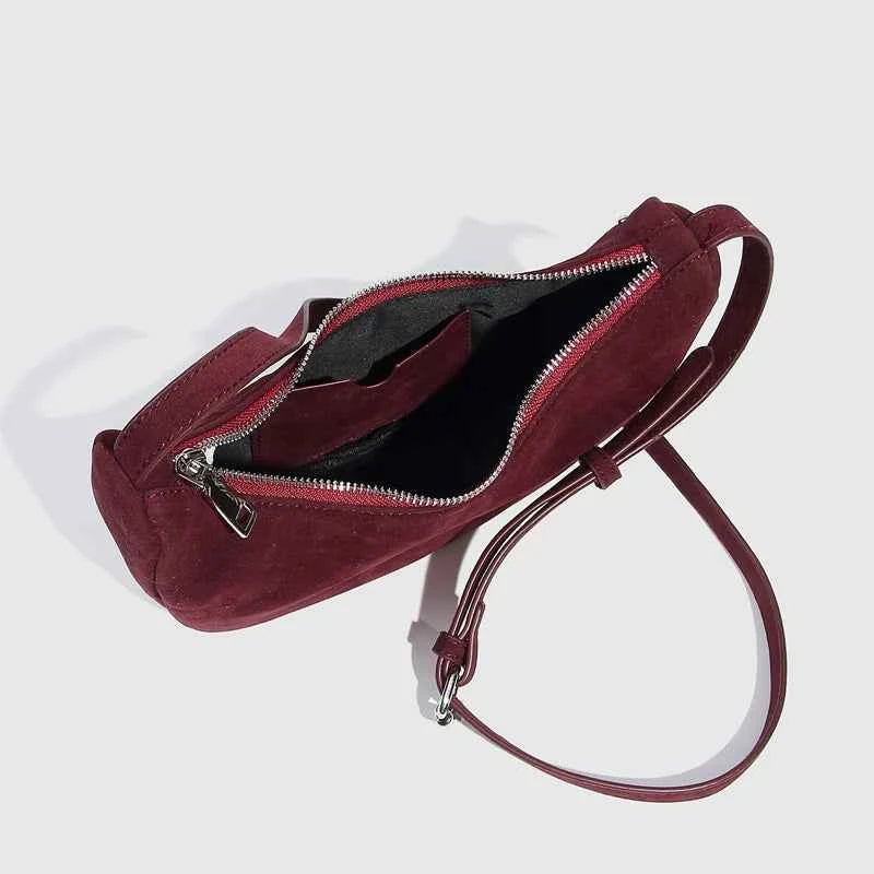 Vintage Faux Suede Crossbody Bag for Women