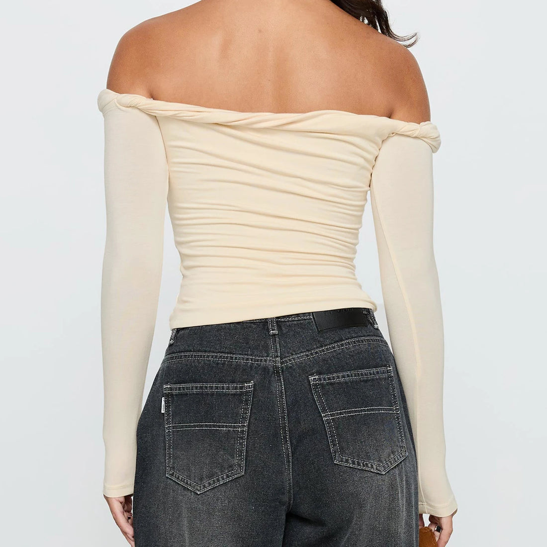 Elegant Women T-shirt Casual Long Sleeve Off-shoulder