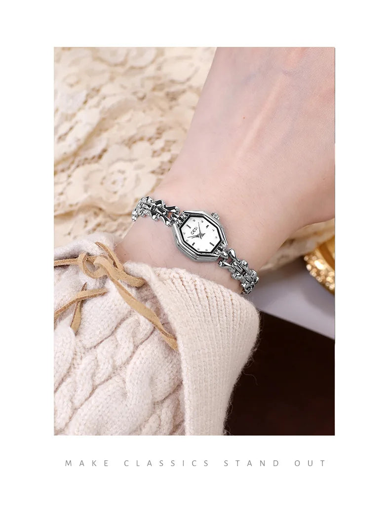Retro Metal Bracelets high-end Waterproof Women Fashion Quartz Wristwatches