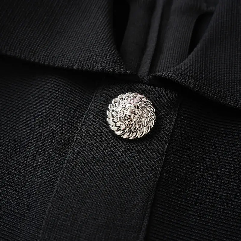 Women’s Lapel Beaded Button Short-sleeved Jumpsuit