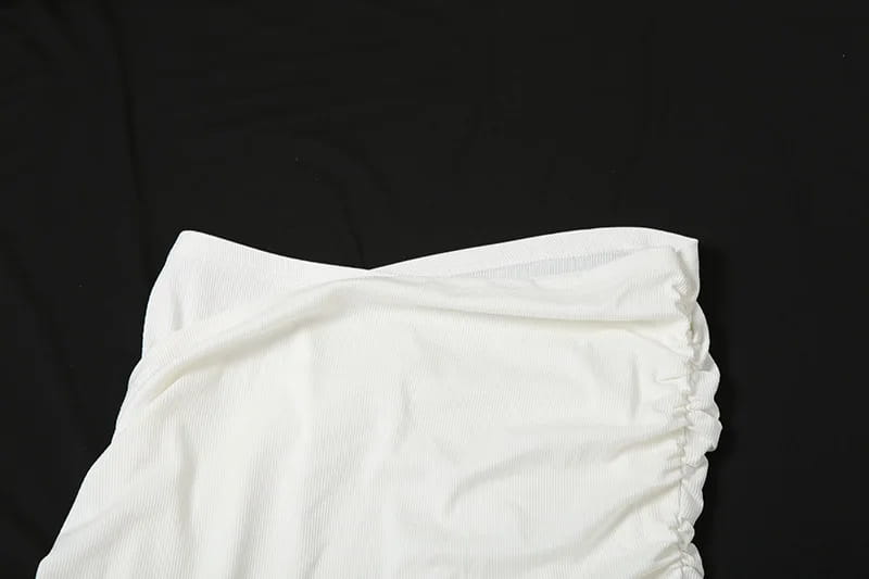 Strapless Long Dress Two Piece Fashion Elegant Solid Sleeveless Top Tight Set