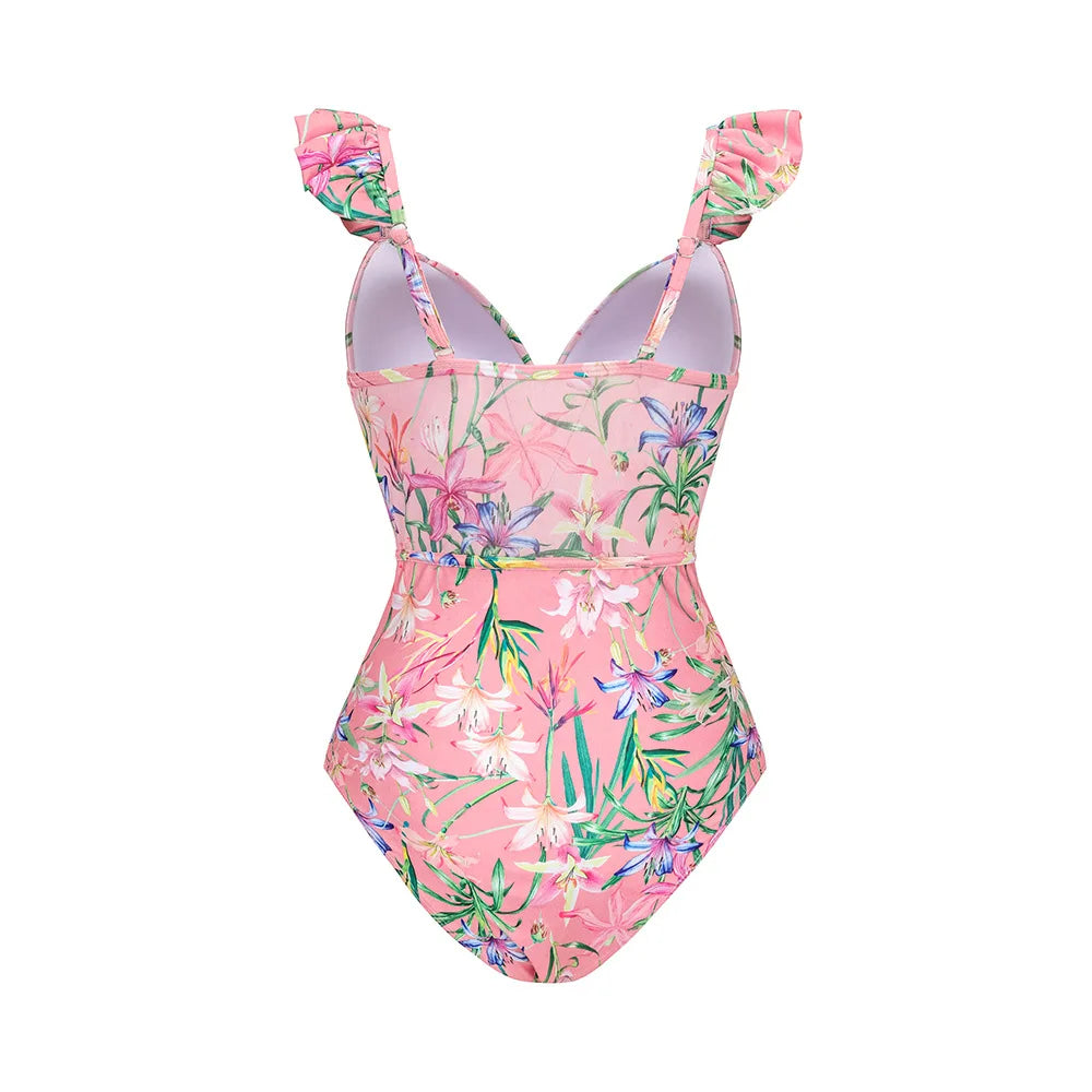 Women's V-Neck Floral Swimsuit - Norellé