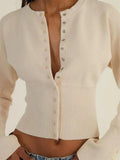 Autumn Fashion Knitwear Cardigan Top Women's Ribbed Patchwork - Norellé
