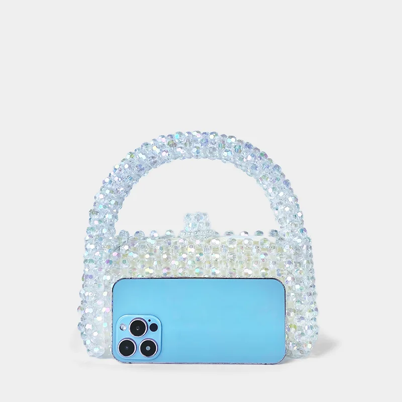 Crystal Bead Bag Hand Woven Bead Bag