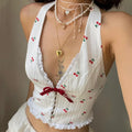 Fashion Print Halter Camis Tank Tops Summer Knitted - Norellé
