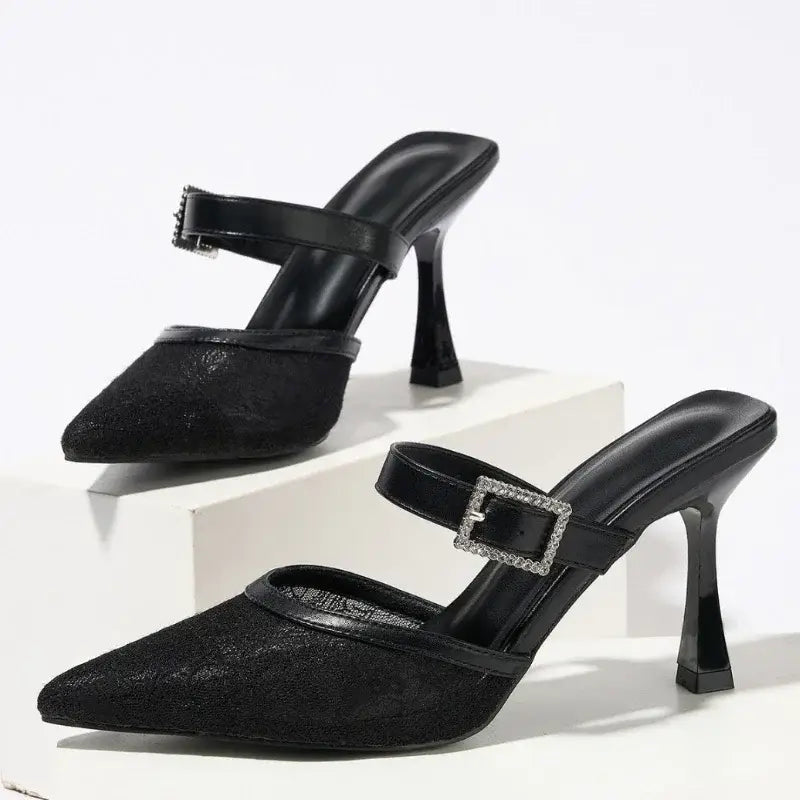 Mesh Breathable High Heels Ladies Pointed Toe Sandals