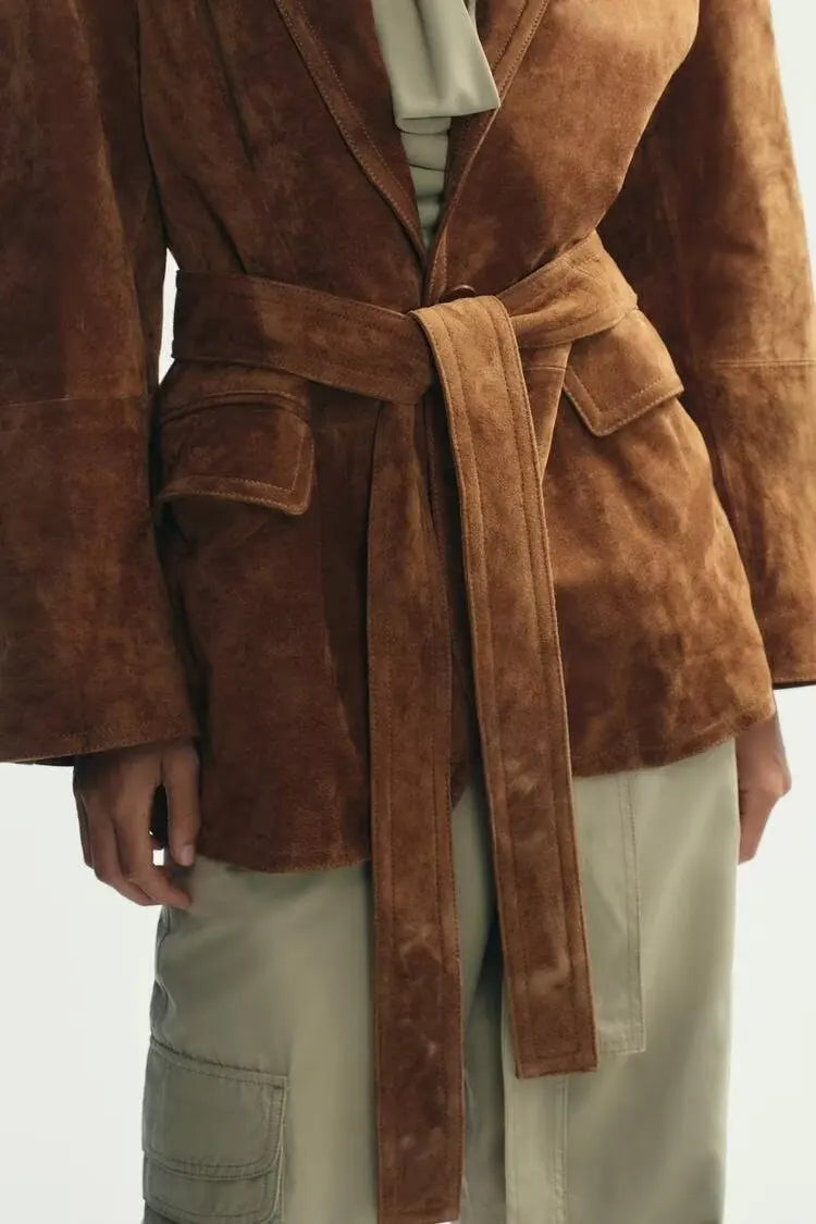 Faux Suede Vintage Jacket Coats For Women