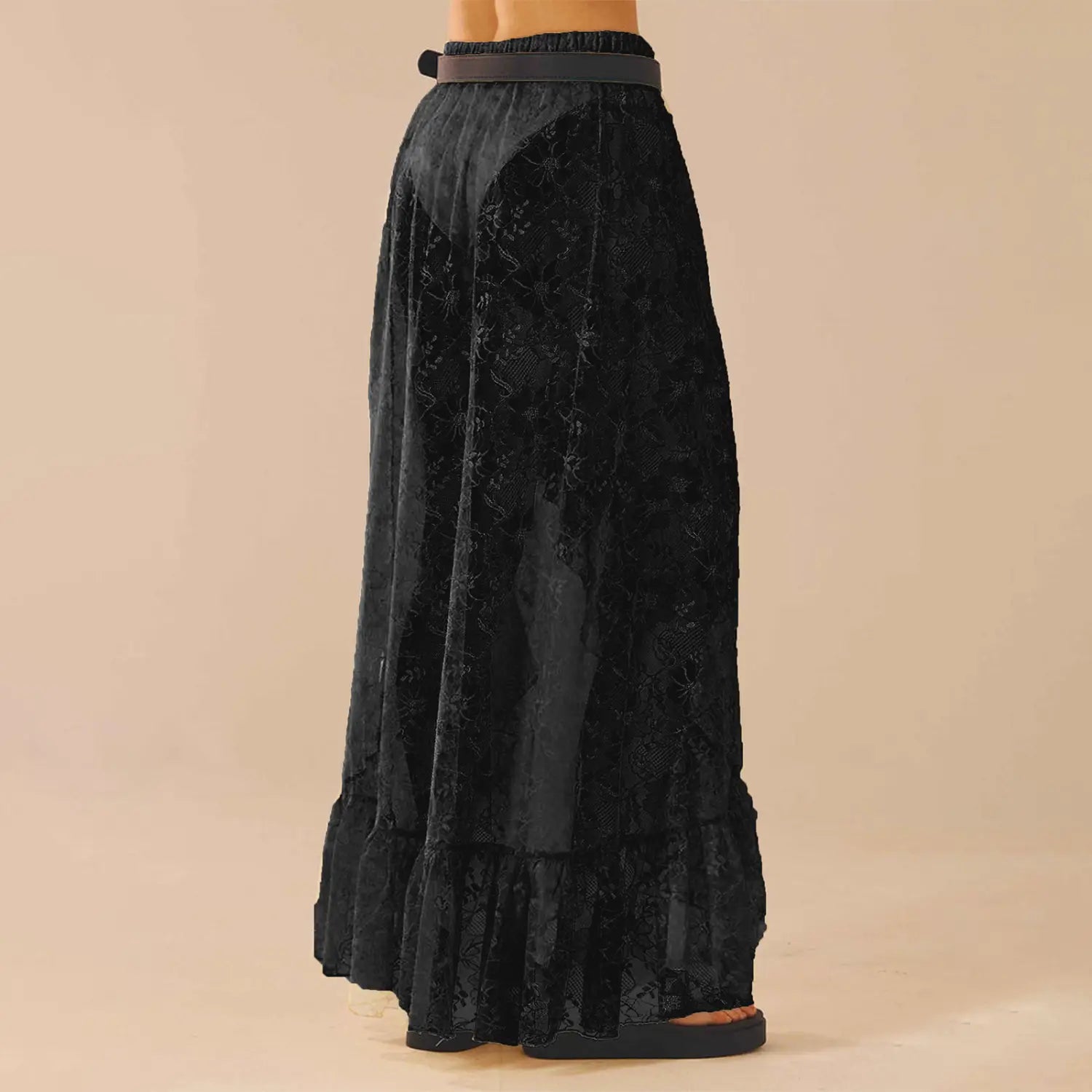 Women Asymmetrical Lace Flowy Skirts