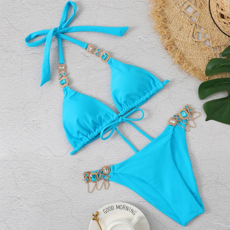 Women's Swimsuit With Rhinestones - Norellé